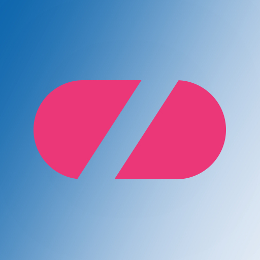 Shows the LearnAccounting icon, which looks like a pill in the middle of a blue area divided down the middle.